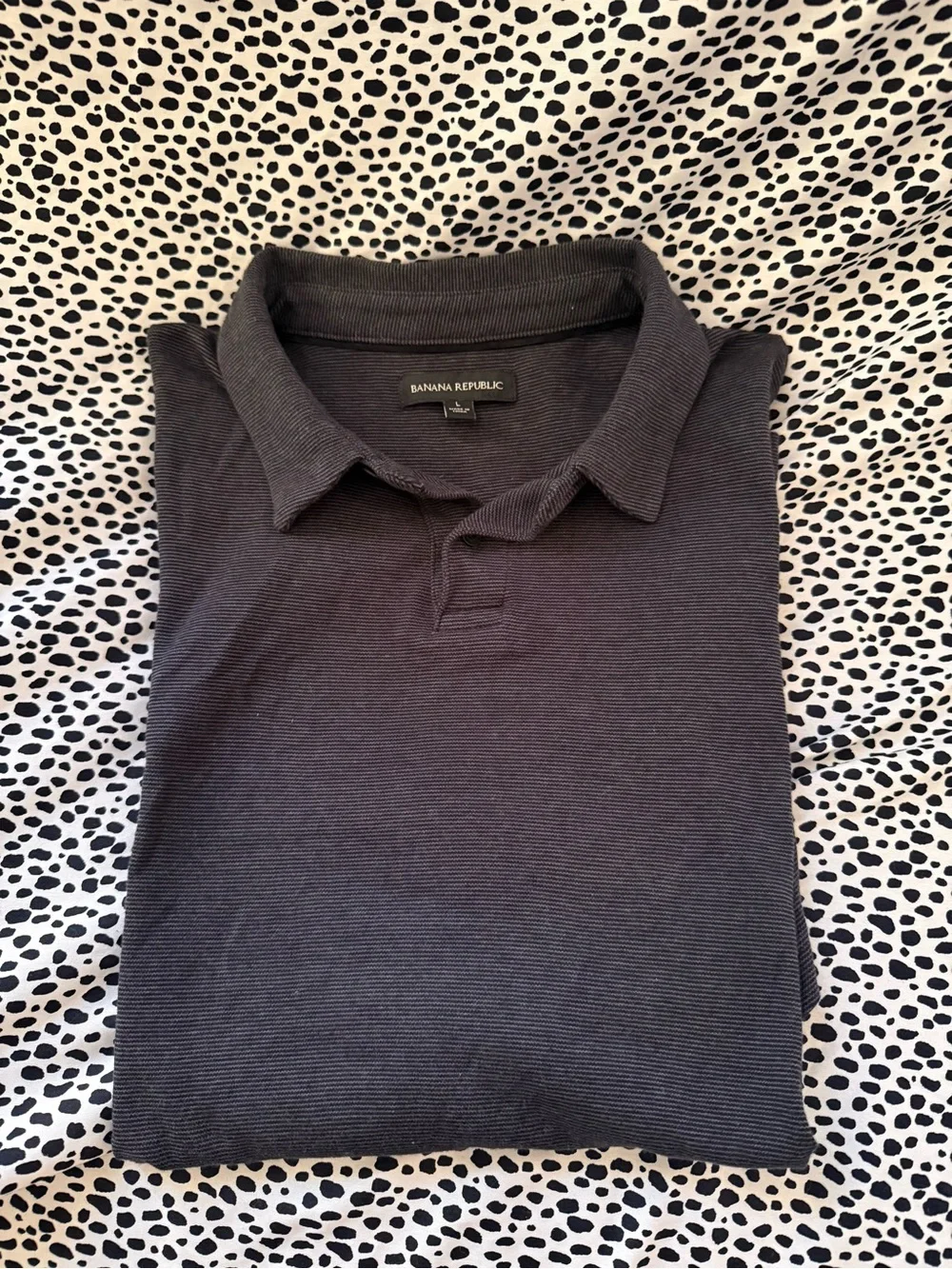 Banana Republic Black Striped Men's Polo Shirt